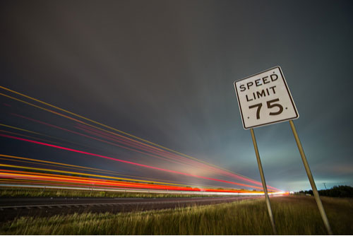 speed limit 75 sign, Delray Beach speeding accident lawyer concept photo