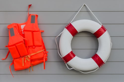 Life vest and life preserver, maritime accident lawyer in Delray Beach concept
